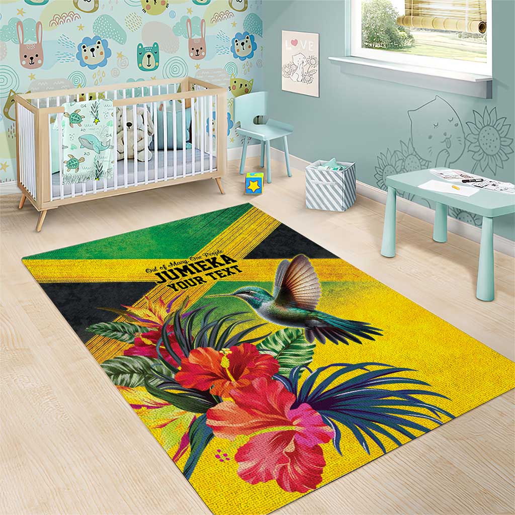 Personalized Black Jamaicans Hummingbird Area Rug Tropical Flowers Grunge Flag LT9