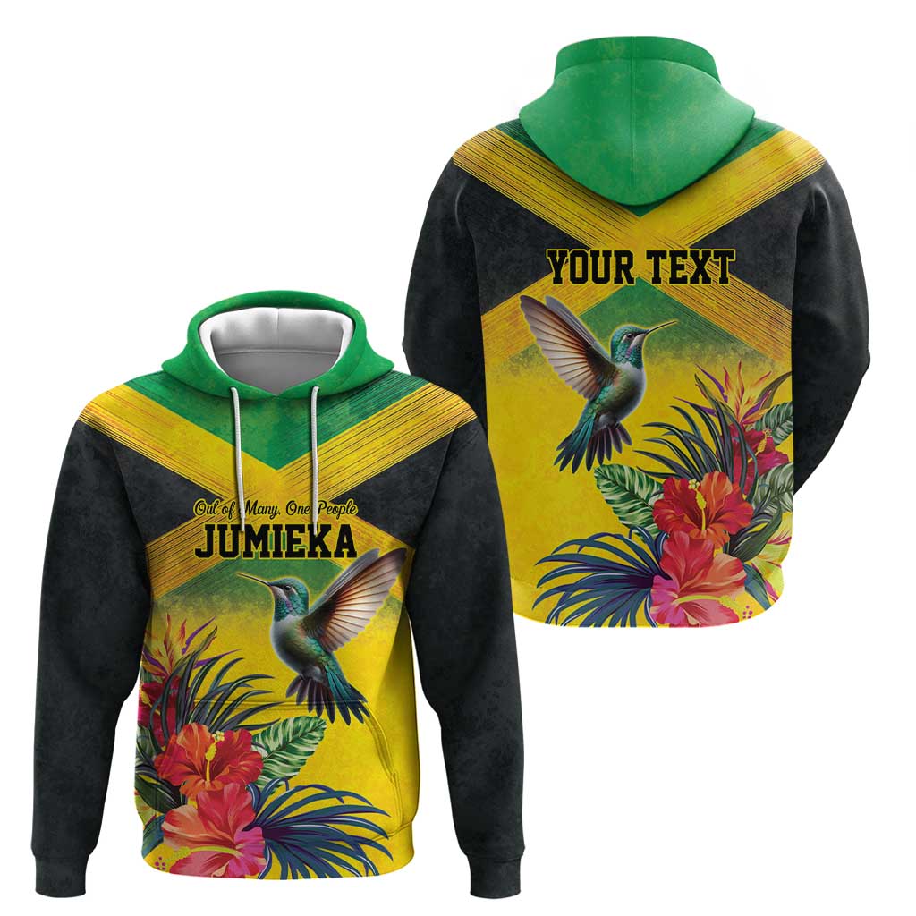 Personalized Jamaica Hummingbird Hoodie Tropical Flowers Grunge Flag LT9