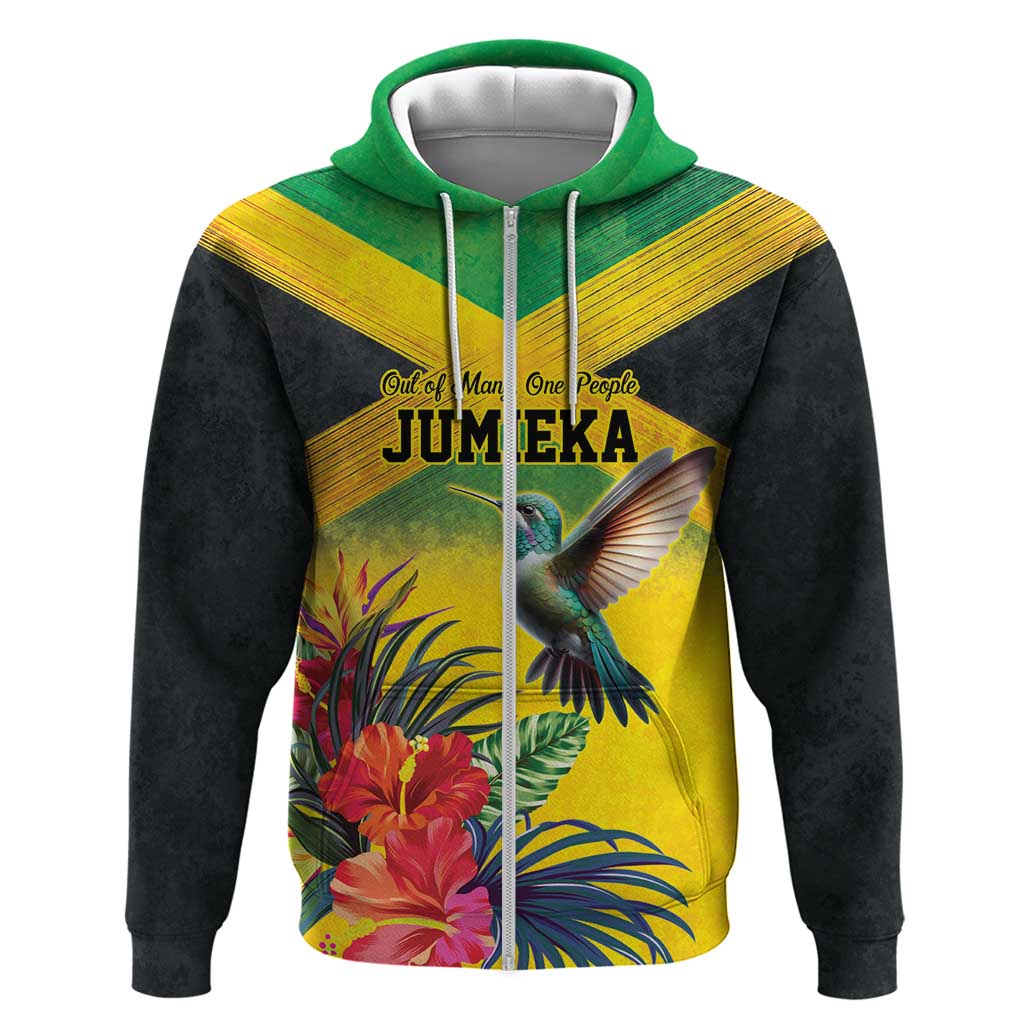 Personalized Jamaica Hummingbird Hoodie Tropical Flowers Grunge Flag LT9