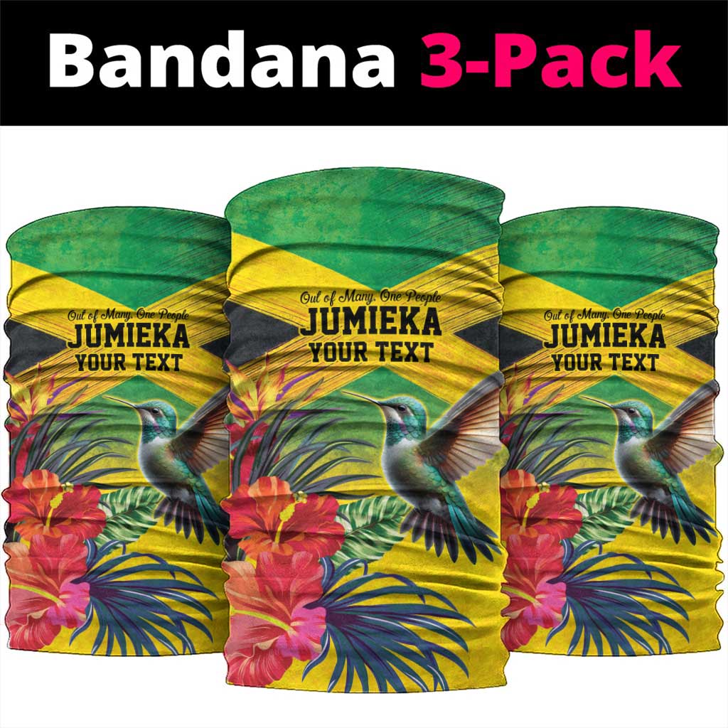 Personalized Jamaica Hummingbird Neck Gaiter Tropical Flowers Grunge Flag LT9
