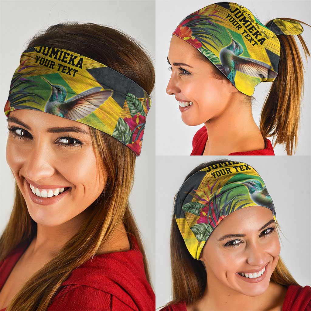Personalized Jamaica Hummingbird Neck Gaiter Tropical Flowers Grunge Flag LT9