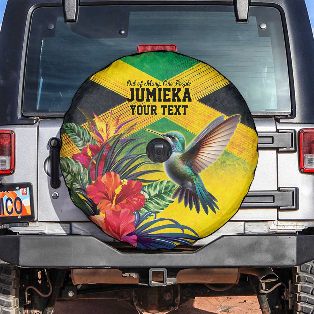 Personalized Jamaica Hummingbird Spare Tire Cover Tropical Flowers Grunge Flag LT9
