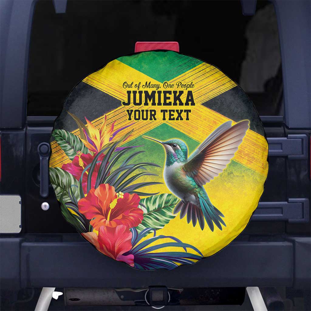 Personalized Jamaica Hummingbird Spare Tire Cover Tropical Flowers Grunge Flag LT9