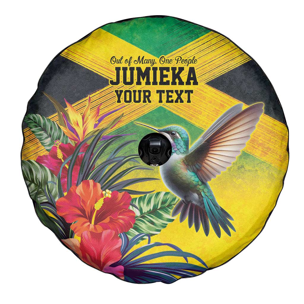 Personalized Jamaica Hummingbird Spare Tire Cover Tropical Flowers Grunge Flag LT9