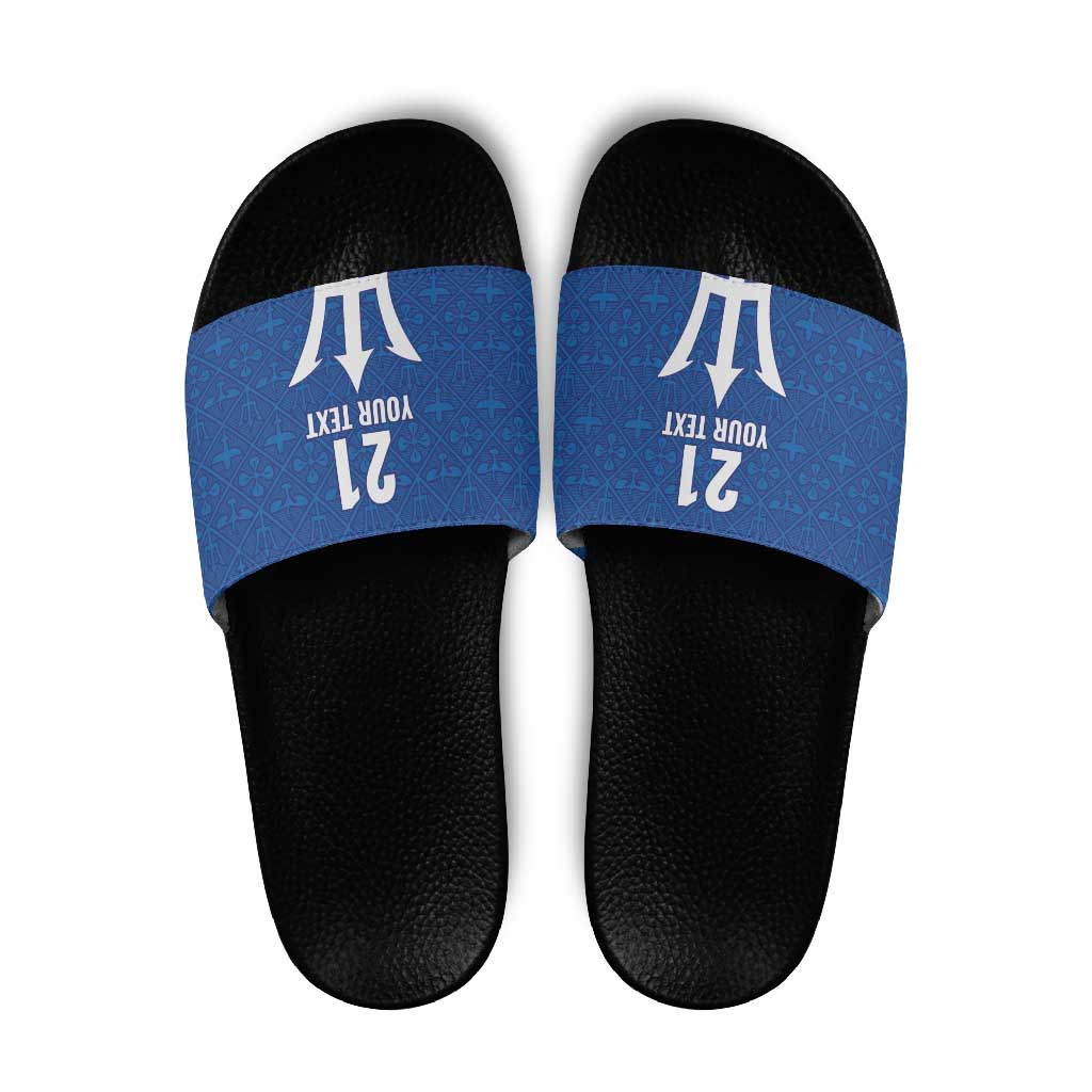 Caribbean Cricket Barbados Custom Slide Sandals Strike of the Tridents LT9