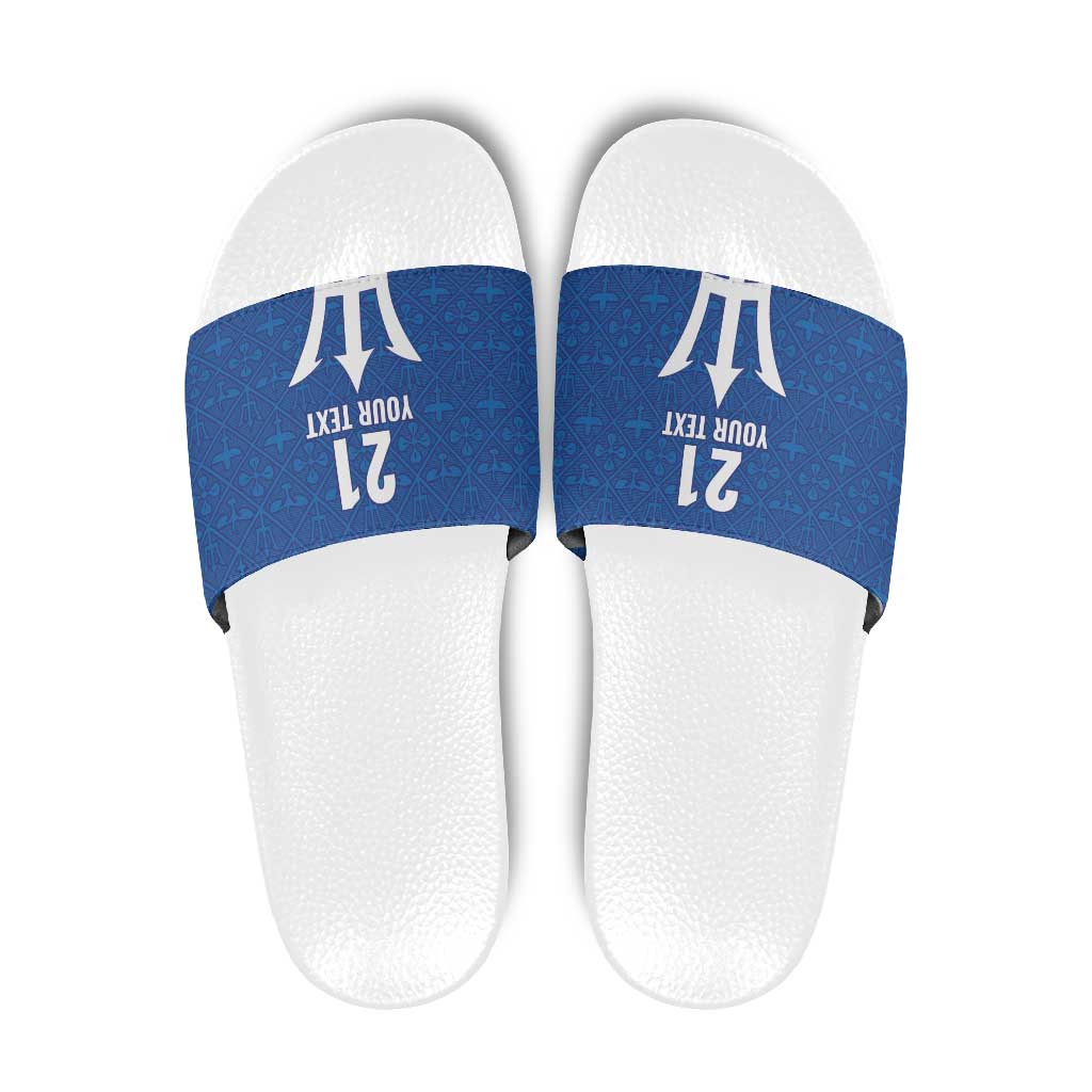 Caribbean Cricket Barbados Custom Slide Sandals Strike of the Tridents LT9