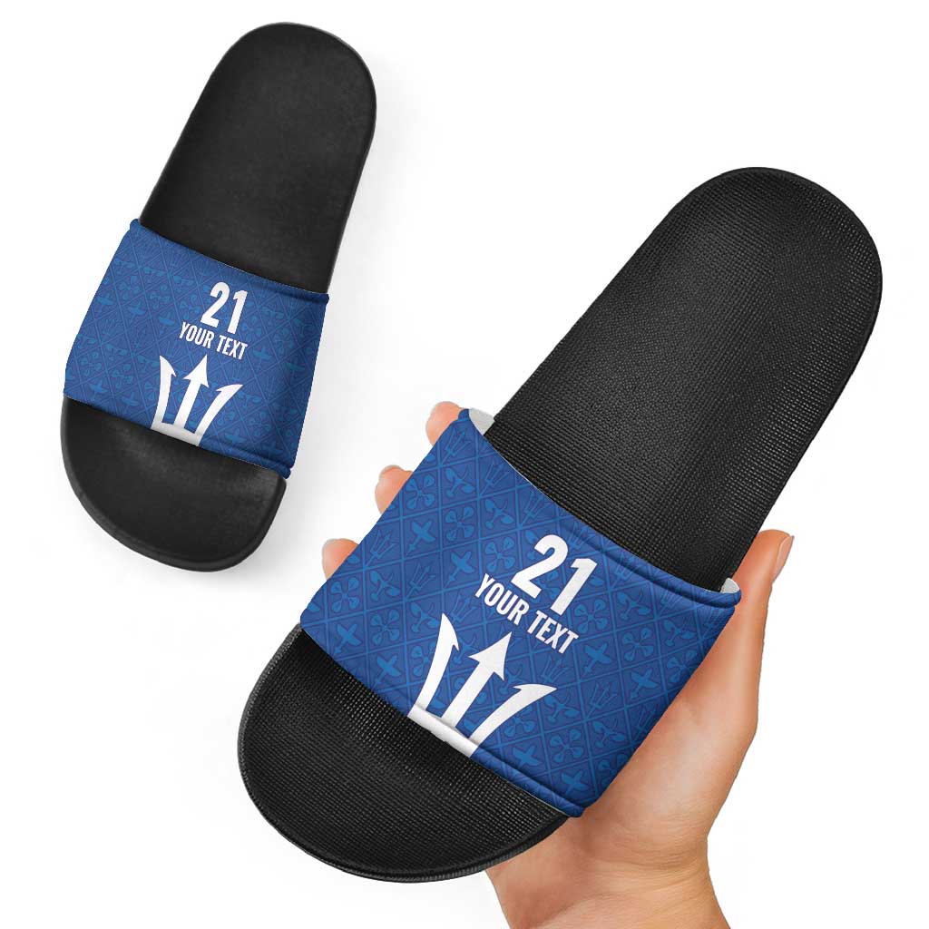Caribbean Cricket Barbados Custom Slide Sandals Strike of the Tridents LT9
