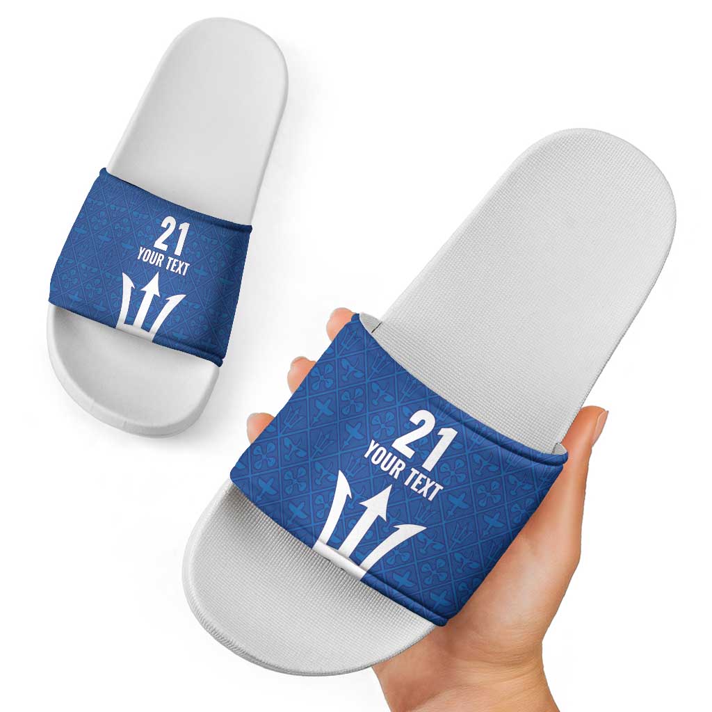 Caribbean Cricket Barbados Custom Slide Sandals Strike of the Tridents LT9