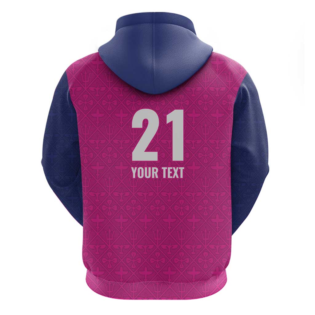 Caribbean Cricket Barbados Custom Hoodie Strike of the Tridents Pink Fury LT9