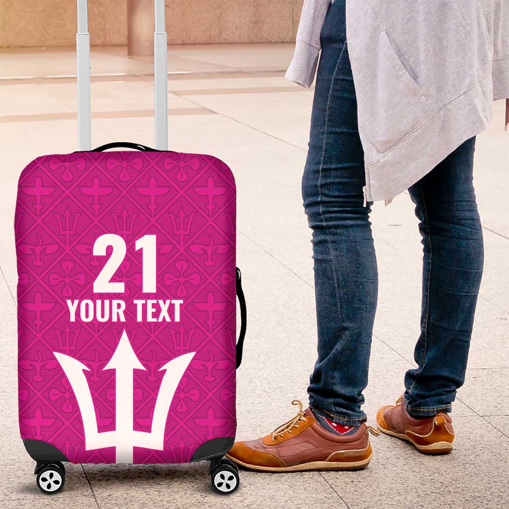 Caribbean Cricket Barbados Custom Luggage Cover Strike of the Tridents Pink Fury LT9