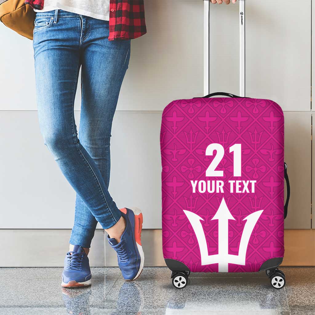 Caribbean Cricket Barbados Custom Luggage Cover Strike of the Tridents Pink Fury LT9