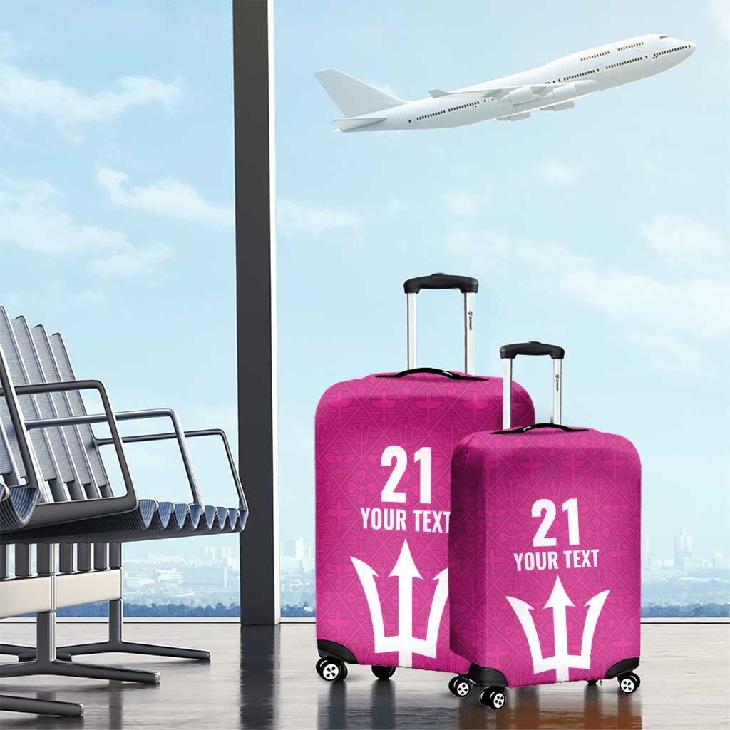 Caribbean Cricket Barbados Custom Luggage Cover Strike of the Tridents Pink Fury LT9