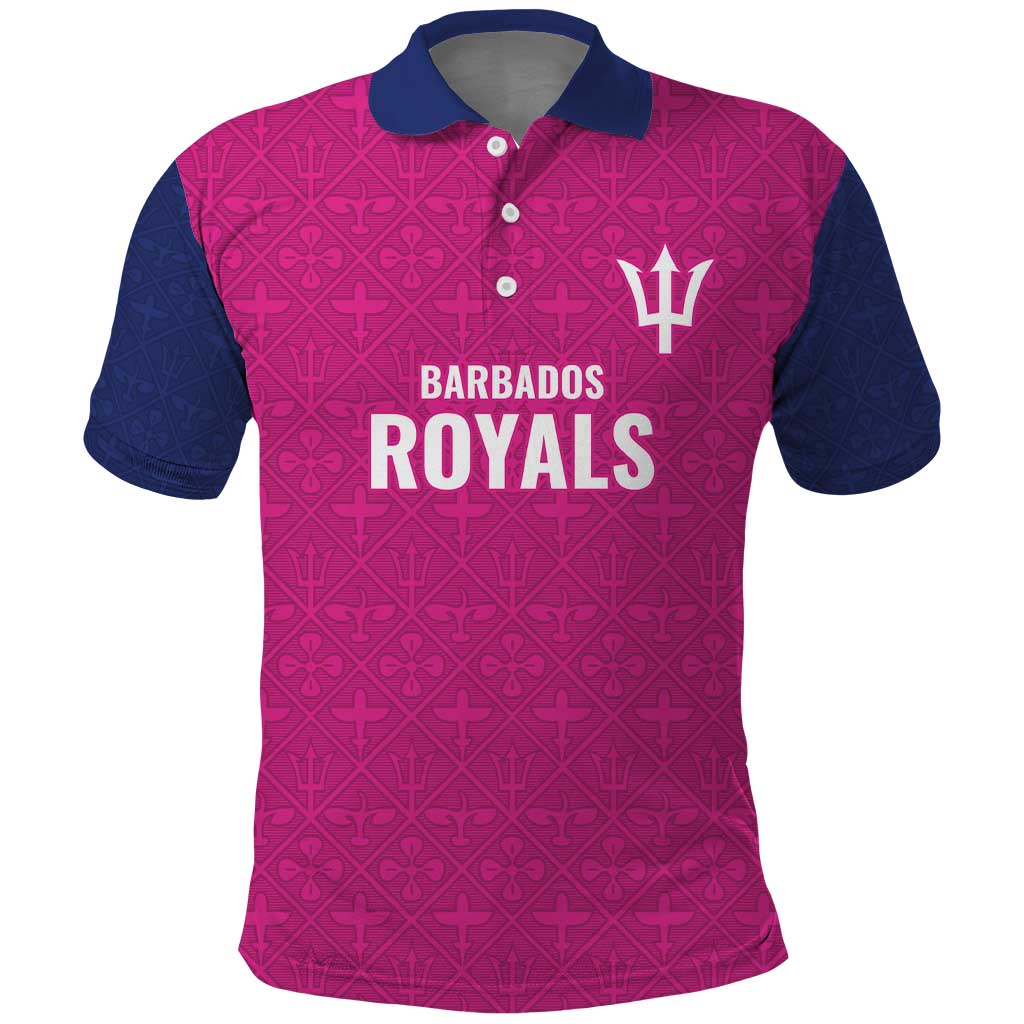 Caribbean Cricket Barbados Custom Polo Shirt Strike of the Tridents Pink Fury LT9