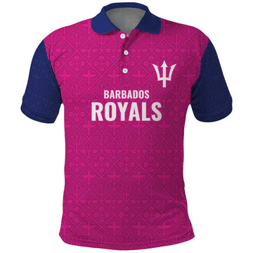 Caribbean Cricket Barbados Custom Polo Shirt Strike of the Tridents Pink Fury LT9