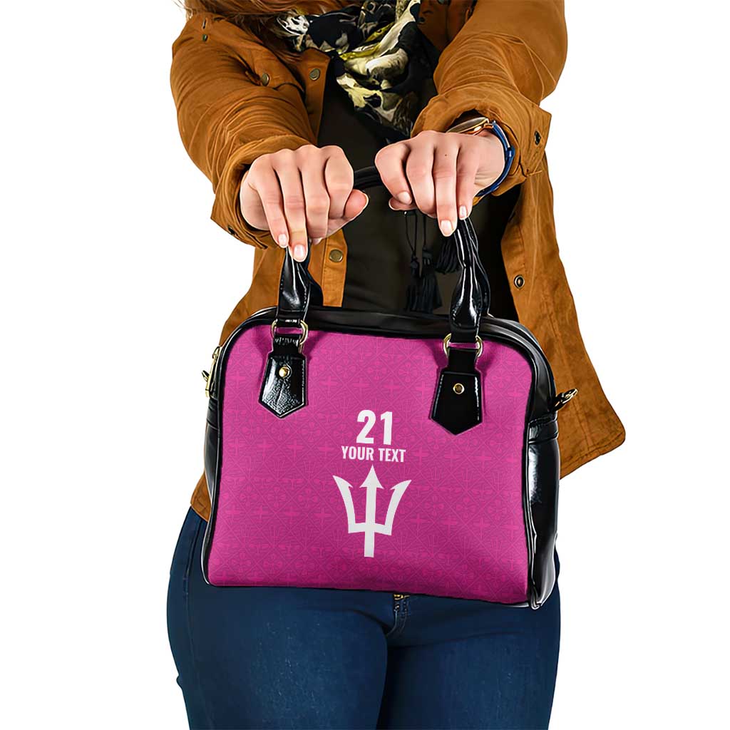 Caribbean Cricket Barbados Custom Shoulder Handbag Strike of the Tridents Pink Fury LT9
