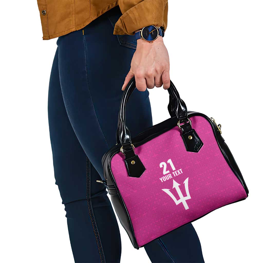 Caribbean Cricket Barbados Custom Shoulder Handbag Strike of the Tridents Pink Fury LT9