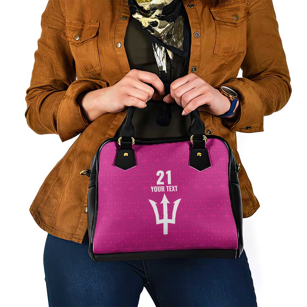 Caribbean Cricket Barbados Custom Shoulder Handbag Strike of the Tridents Pink Fury LT9