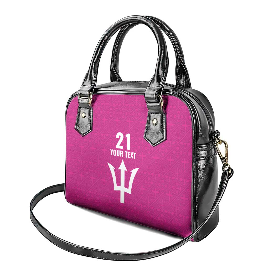 Caribbean Cricket Barbados Custom Shoulder Handbag Strike of the Tridents Pink Fury LT9