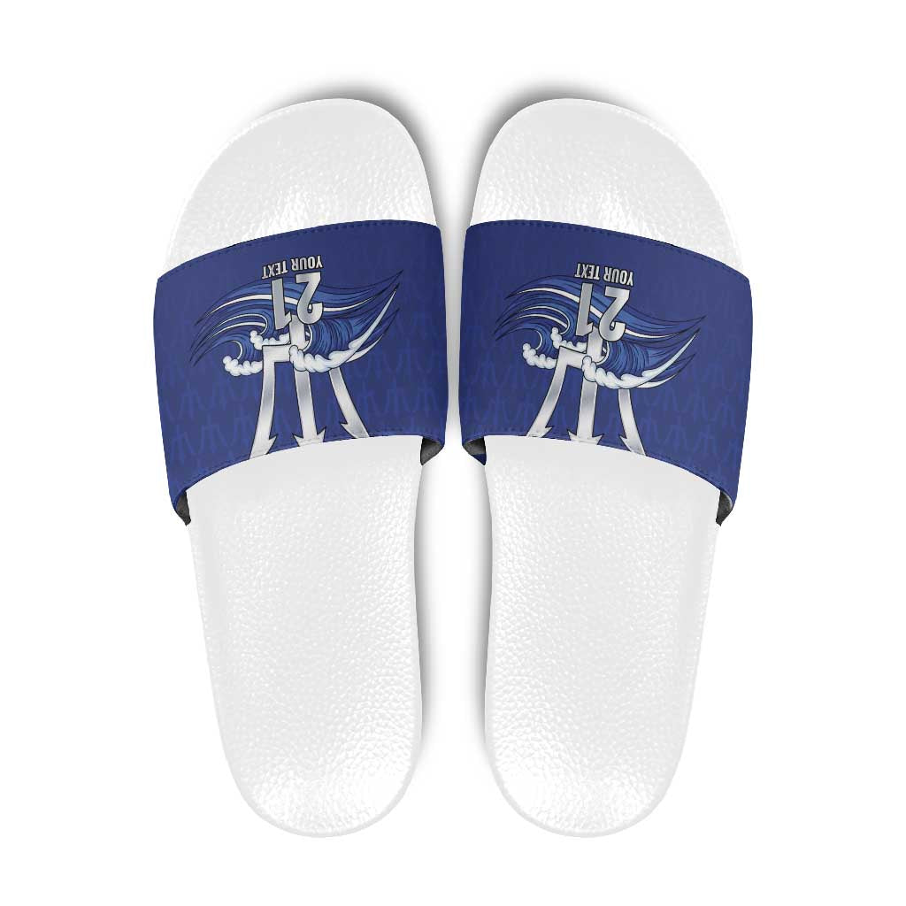 Caribbean Cricket Barbados Custom Slide Sandals Trident Champions Wave LT9