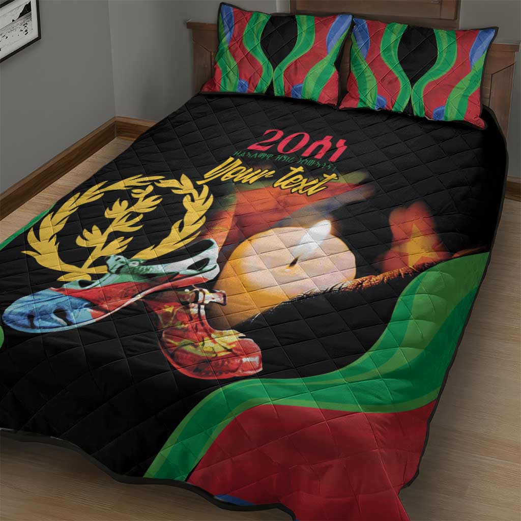 Personalized Afro-Eritrea Maelti Siwuat Quilt Bed Set Shida Shoes Glory To Our Martyrs Eritrea LT9