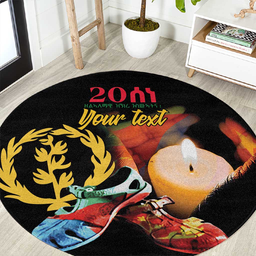 Personalized Afro-Eritrea Maelti Siwuat Round Carpet Shida Shoes Glory To Our Martyrs Eritrea LT9