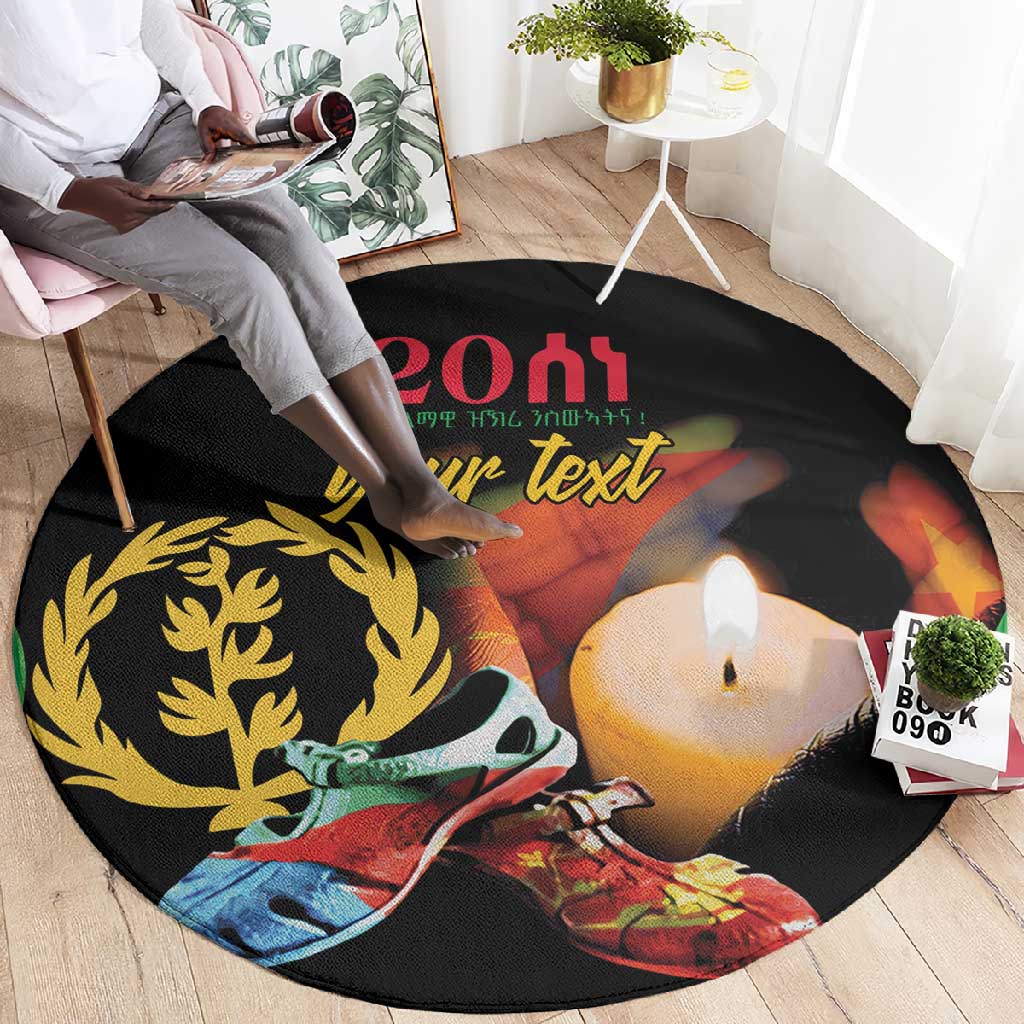 Personalized Afro-Eritrea Maelti Siwuat Round Carpet Shida Shoes Glory To Our Martyrs Eritrea LT9