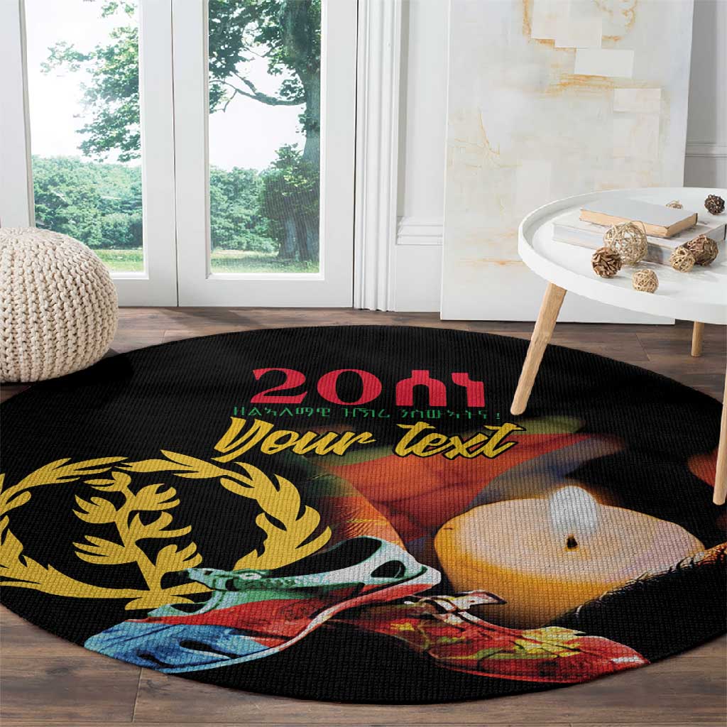 Personalized Afro-Eritrea Maelti Siwuat Round Carpet Shida Shoes Glory To Our Martyrs Eritrea LT9