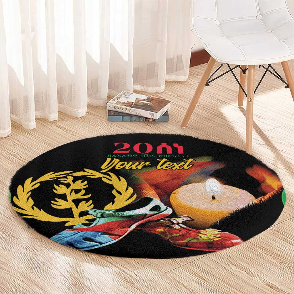 Personalized Afro-Eritrea Maelti Siwuat Round Carpet Shida Shoes Glory To Our Martyrs Eritrea LT9
