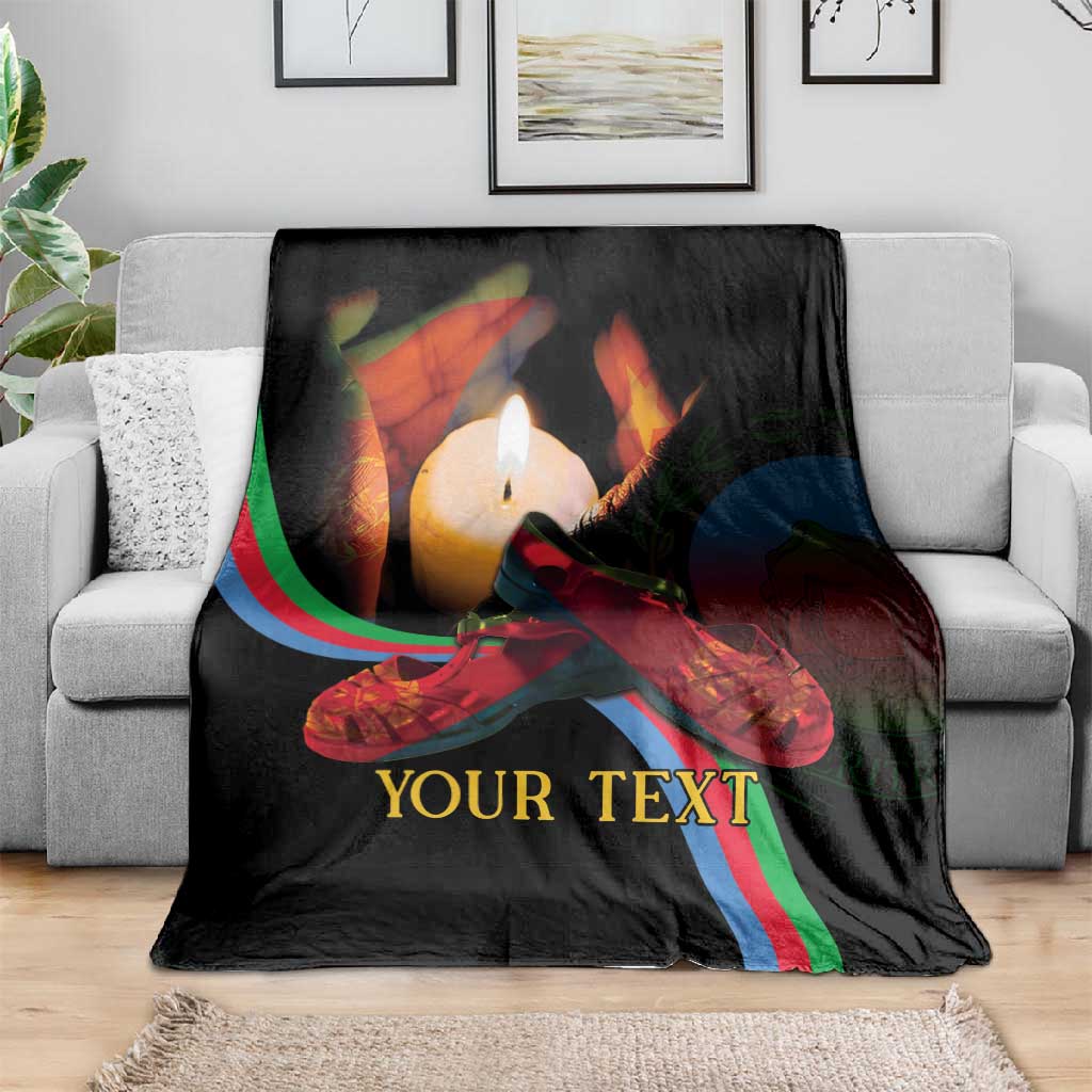 Personalized Afro-Eritrea Maelti Siwuat Blanket Candle Vigil Glory To Our Martyrs Eritrea LT9