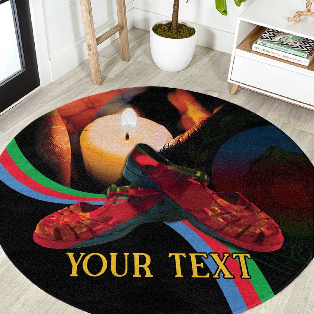 Personalized Afro-Eritrea Maelti Siwuat Round Carpet Candle Vigil Glory To Our Martyrs Eritrea LT9