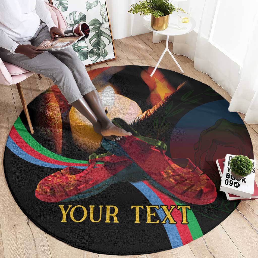 Personalized Afro-Eritrea Maelti Siwuat Round Carpet Candle Vigil Glory To Our Martyrs Eritrea LT9