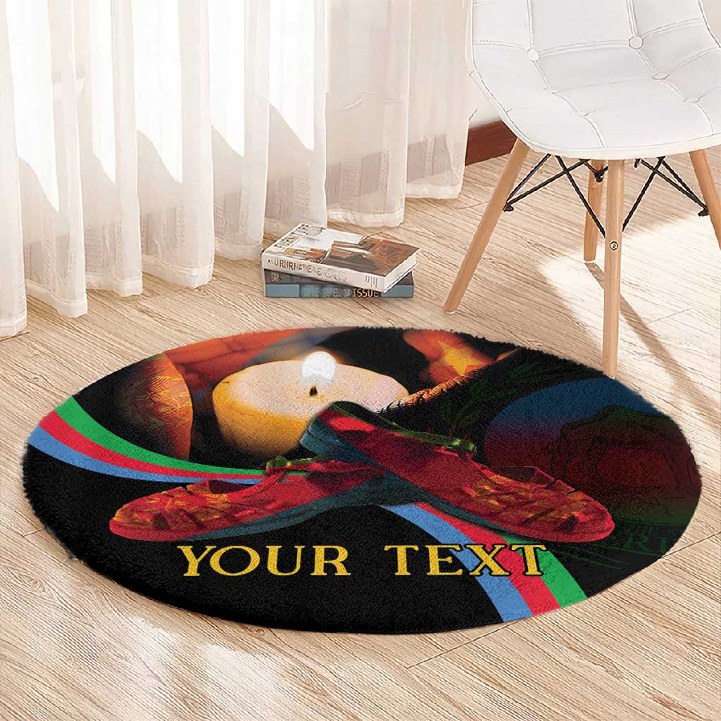 Personalized Afro-Eritrea Maelti Siwuat Round Carpet Candle Vigil Glory To Our Martyrs Eritrea LT9