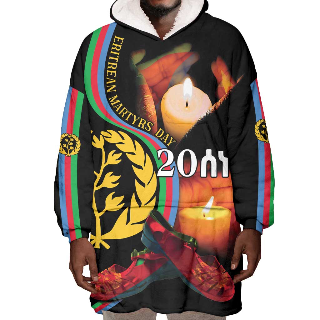 Personalized Afro-Eritrea Maelti Siwuat Wearable Blanket Hoodie Candle Vigil Glory To Our Martyrs Eritrea LT9