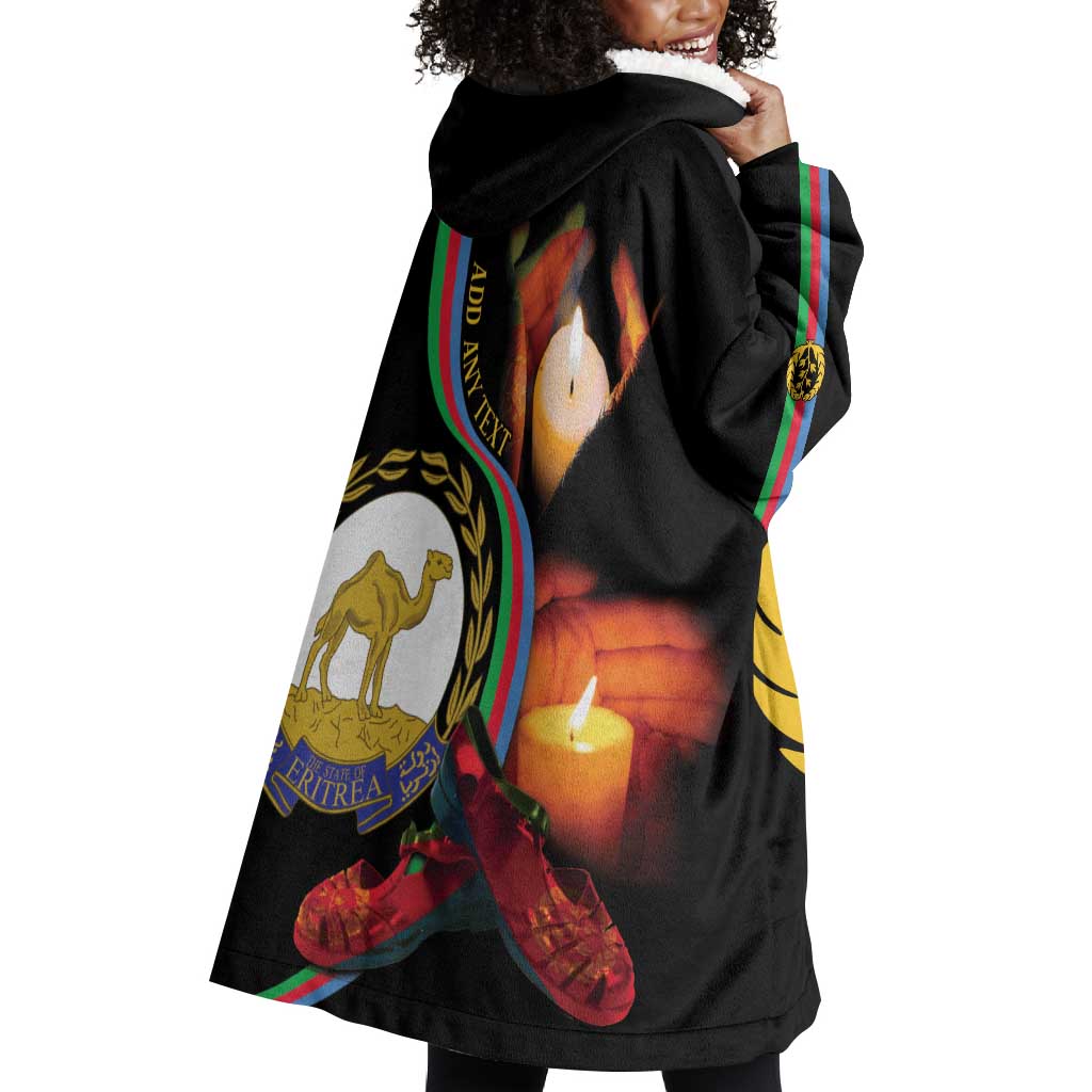 Personalized Afro-Eritrea Maelti Siwuat Wearable Blanket Hoodie Candle Vigil Glory To Our Martyrs Eritrea LT9