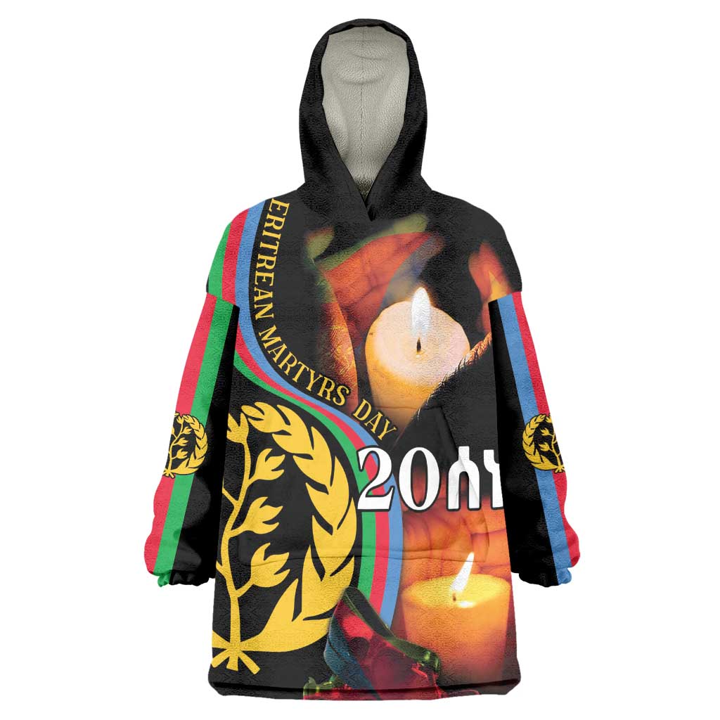 Personalized Afro-Eritrea Maelti Siwuat Wearable Blanket Hoodie Candle Vigil Glory To Our Martyrs Eritrea LT9