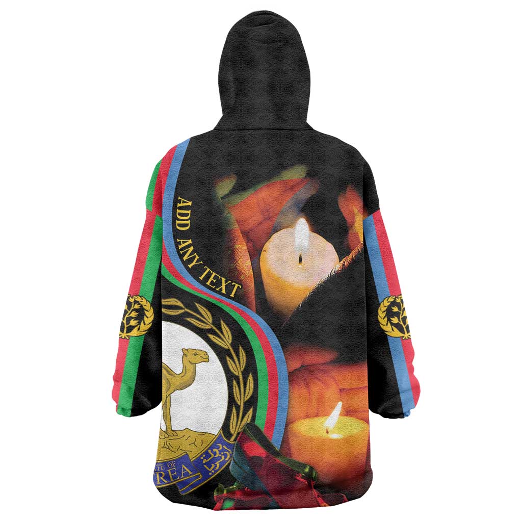 Personalized Afro-Eritrea Maelti Siwuat Wearable Blanket Hoodie Candle Vigil Glory To Our Martyrs Eritrea LT9