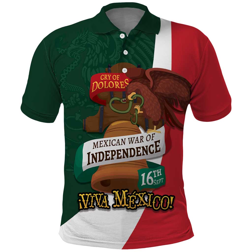 iViva Mexico Hidalgos Bell Personalized Polo Shirt Mexican Independence Day Fiesta LT9