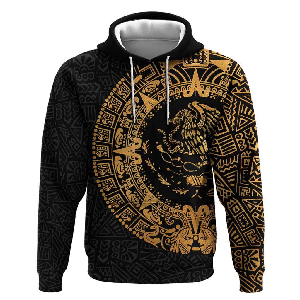 Mexican Aztec Hoodie Golden Coat of Arm LT9