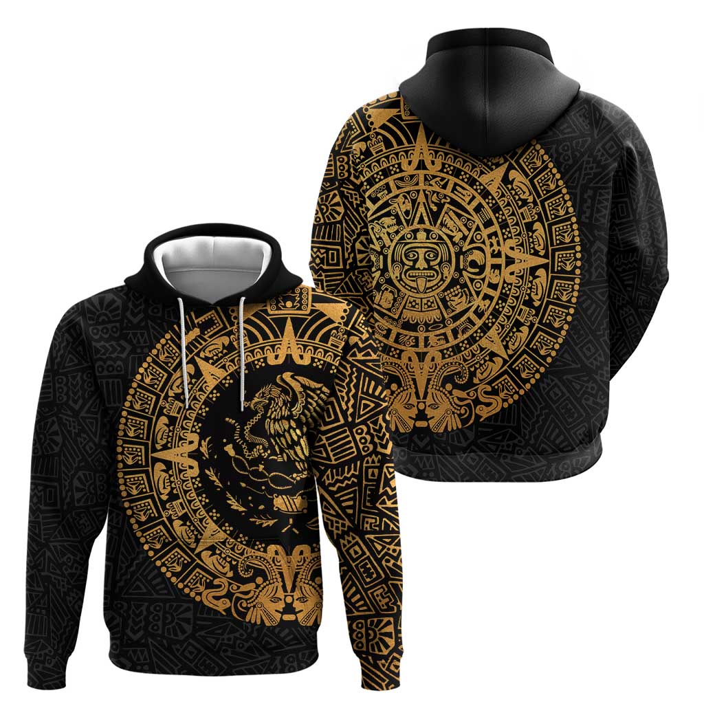 Mexican Aztec Hoodie Golden Coat of Arm LT9