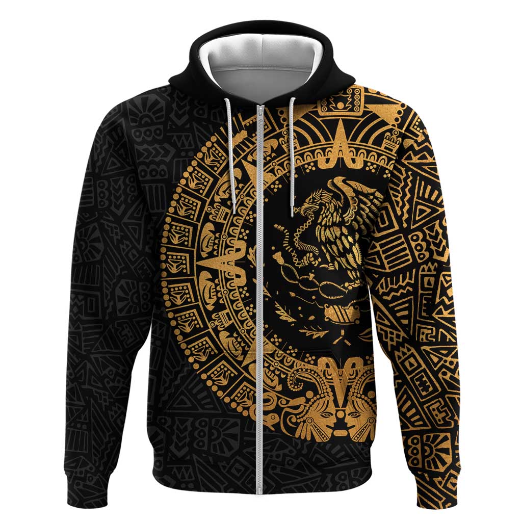 Mexican Aztec Hoodie Golden Coat of Arm LT9