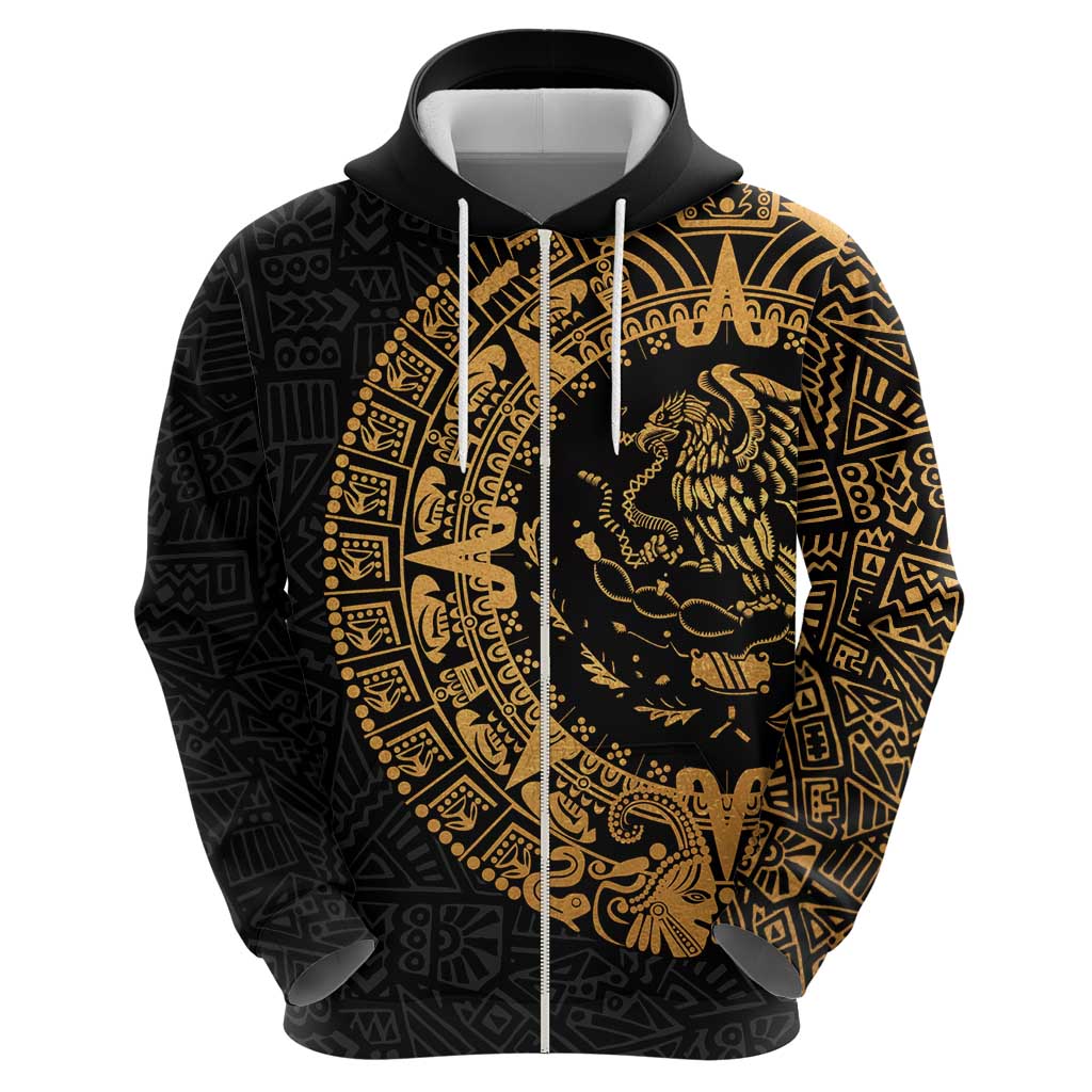 Mexican Aztec Hoodie Golden Coat of Arm LT9
