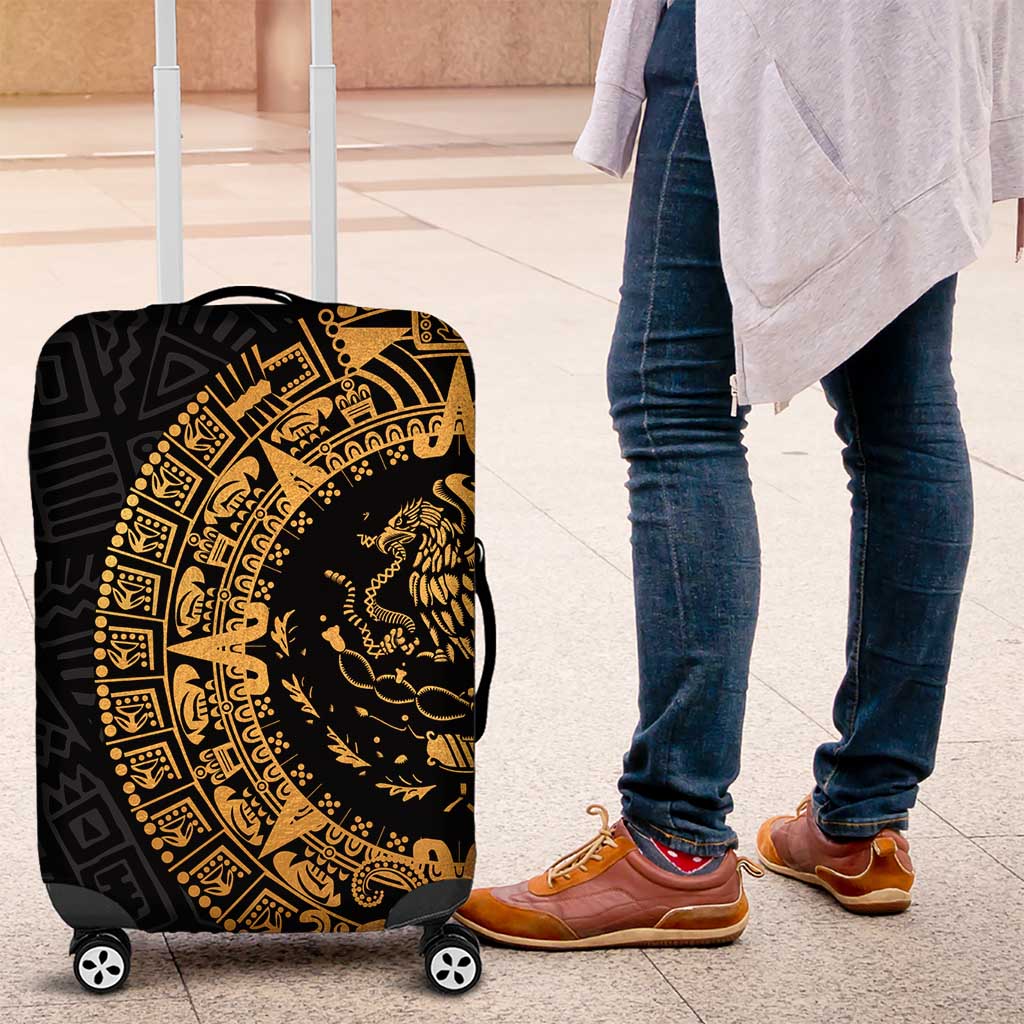 Mexican Aztec Luggage Cover Golden Coat of Arm LT9