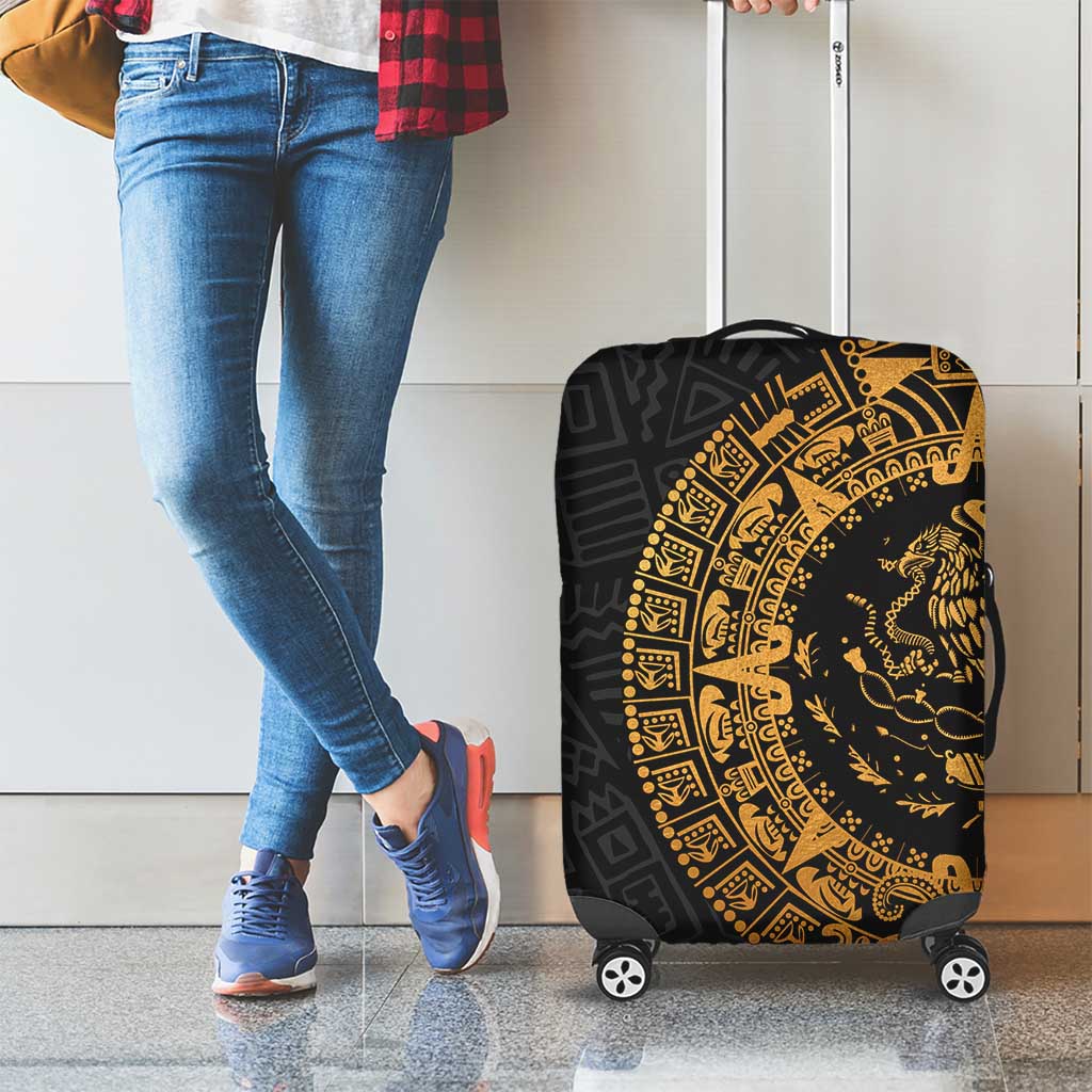 Mexican Aztec Luggage Cover Golden Coat of Arm LT9