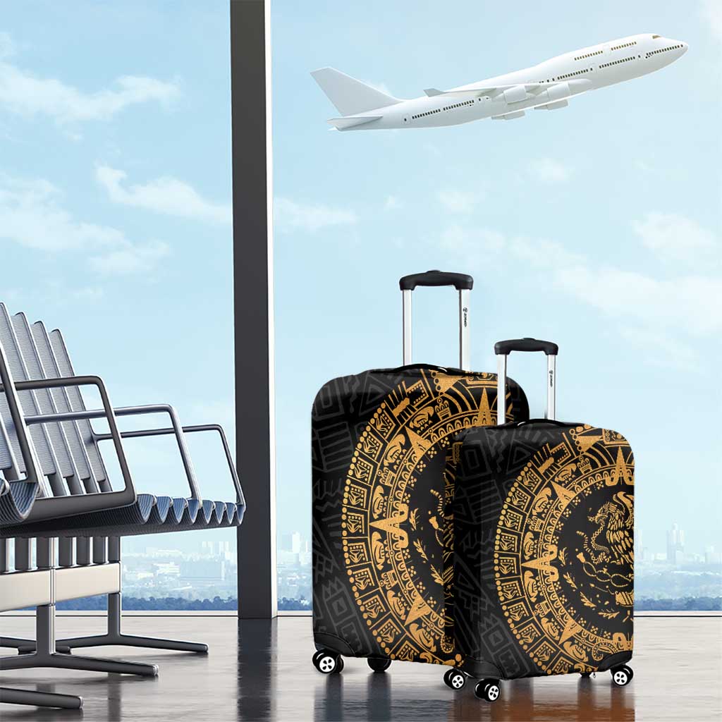 Mexican Aztec Luggage Cover Golden Coat of Arm LT9