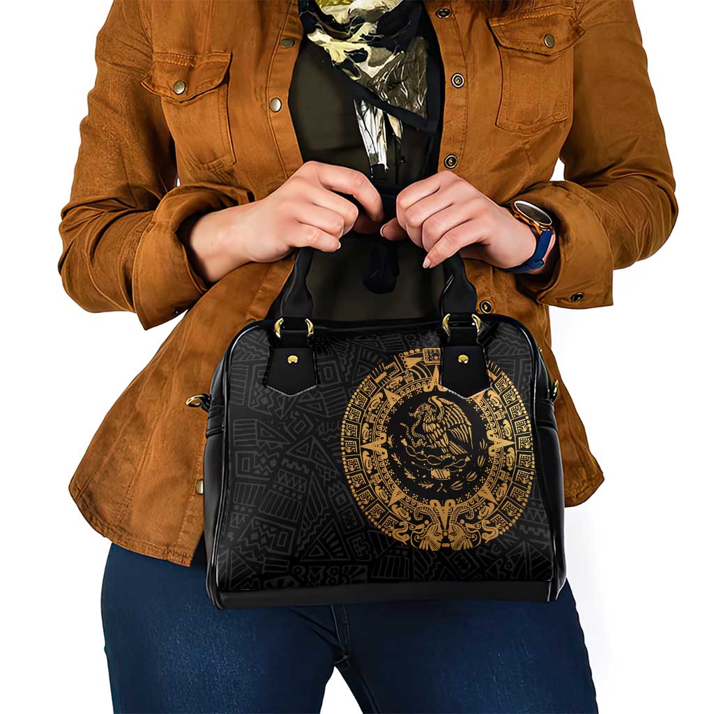 Mexican Aztec Shoulder Handbag Golden Coat of Arm LT9