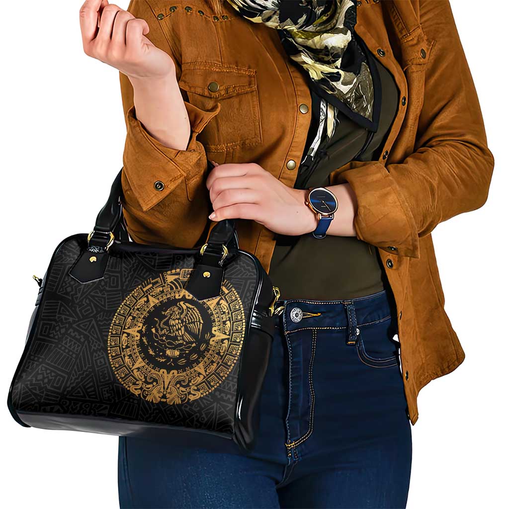 Mexican Aztec Shoulder Handbag Golden Coat of Arm LT9