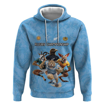 Custom Rugby Southern Hemisphere Hoodie Argentina AUNZ South Africa Mascot Blue LT9