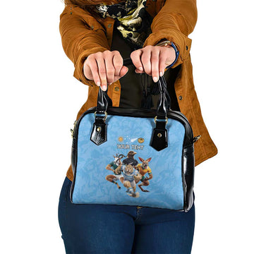 Custom Rugby Southern Hemisphere Shoulder Handbag Argentina AUNZ South Africa Mascot Blue LT9