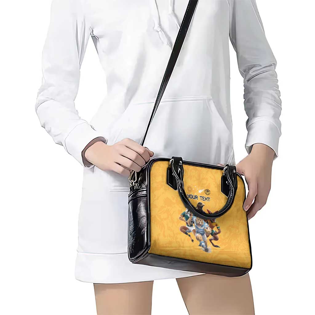 Custom Rugby Southern Hemisphere Shoulder Handbag Argentina AUNZ South Africa Mascot Gold LT9