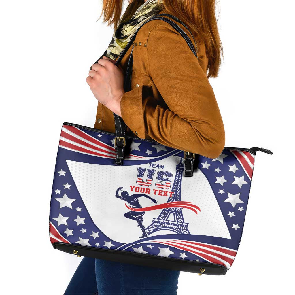 Personalized USA Athletics Leather Tote Bag One For All Summer Sport LT9